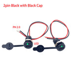 2/5PC USB C High Current Charging Socket with Nut Snap Lock Plate TYPE-C LED Lamp Female Type C Waterproof Female Connector Jack