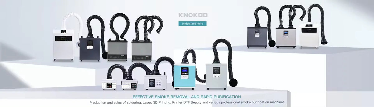 KNOKOO Soldering Fume Extractor FES150 Welding Smoke Absorber Air Purifier for Keratin Nail Salon Vacuum, Laser and 3D Printing