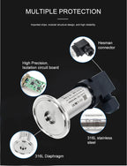 Food Industry Sanitary Diaphragm Pressure Transmitter Flat Film Quick Fit Anti-blocking Clamp 50.5mm Pressure Transducers