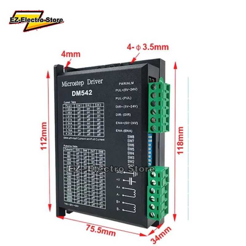 TB6600 DM556 DM542 DM860H Digital Stepper motor driver 2 phase 20-50V DC 1-5.6A for Nema17 Nema23 42 57 Stepper Motor Controller