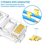 50/100pcs Pass Through RJ45 Cat6/Cat5e Connectors Crystal End 8P8C Crimp UTP Standard Ethernet Network Modular Plug