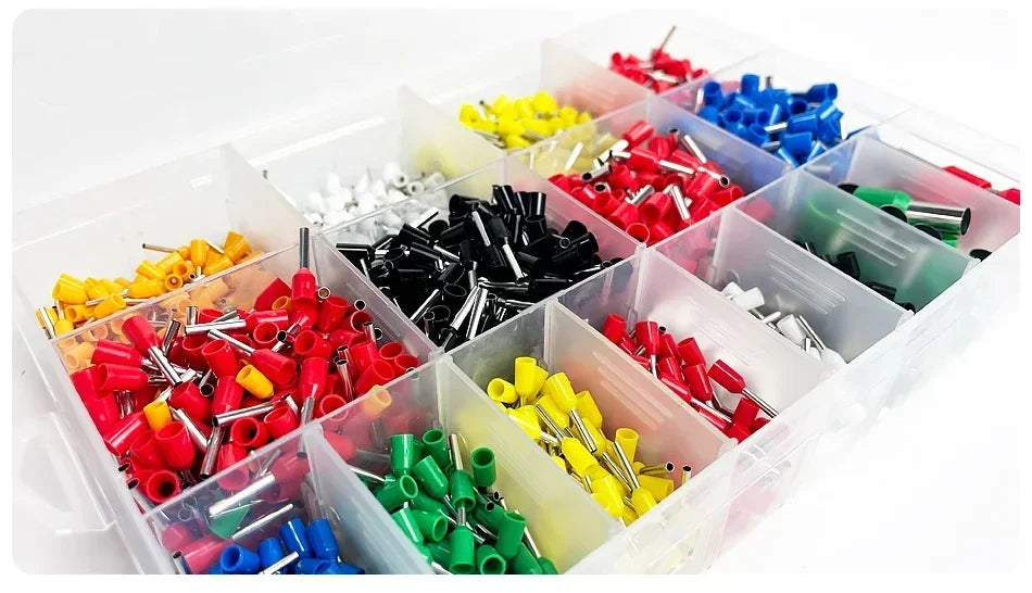 200-1900Pcs Electrical Tube Insulated Terminal VE Tubular Crimp Terminals Wire Cable Connector Ferrules Terminal Connectors