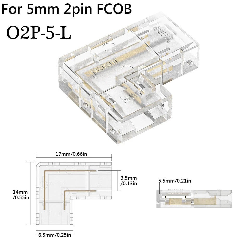 COB LED Wire Connector 5 8 10mm Connection Solderless Mini Buckle FCOB RGB CCT LED Strip Lights 2 3 4 Pin No Dark Area Connector