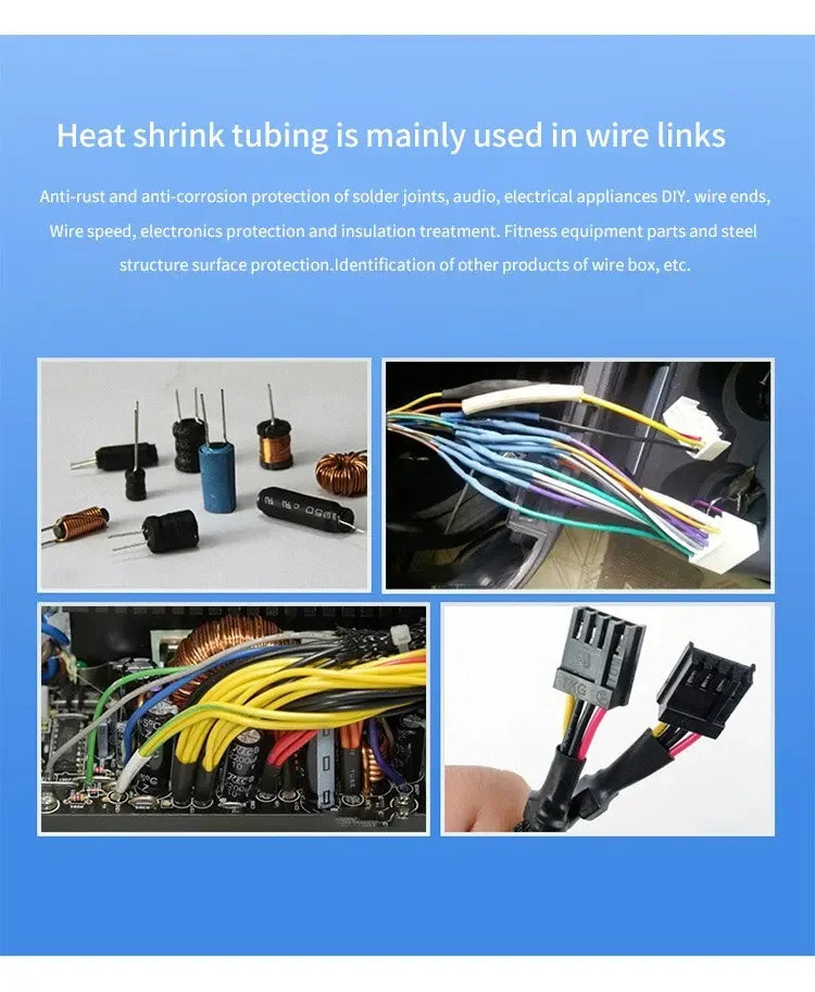 1M/5M 4:1 Black Heat Shrink Tube With Glue Thermoretractile Heat Shrinkable Tubing Dual Wall 4 6 8 12 16 18 20 24 32 36 40 52 72