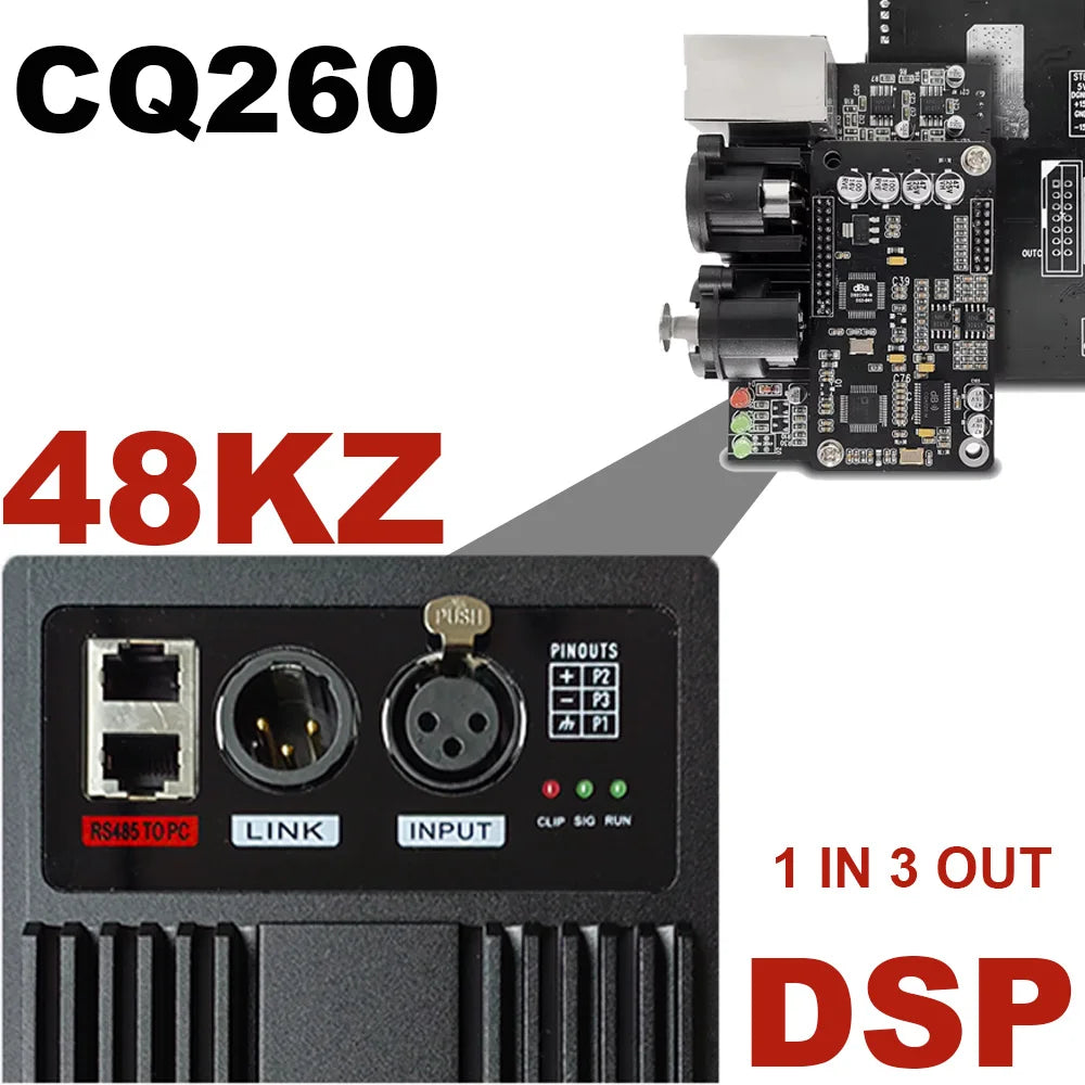 ShennDare CQ380 Digital DSP Module 96kHz 2 In 4 Out Audio Processor FIR Filter for Power Amplifier Speaker Management