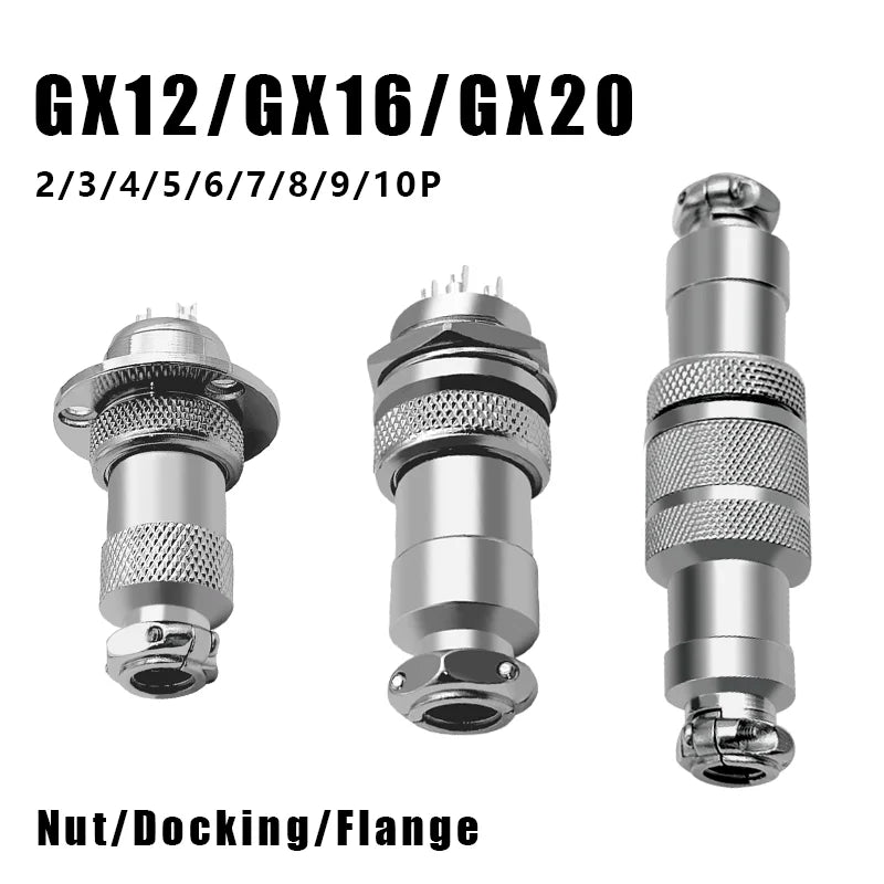 5pcs GX12 GX16 GX20 2 3 4 5 6 7 8 9 10Pin Male Female Butting Wire Cable Circular Aviation Socket Plug Panel Connector