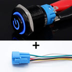 16mm 19mm 22mm Black On Off Metal Button Switch Car Power Start Stop Led Light Waterproof Reset Latching With Socket 5V 12V 220V