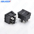 50PCS/LOT ABILKEEN KCD2-203 Plastic Rocker Toggle Switch 6Pin DPDT ON-OFF-ON Latching KCD2 Rocker Switch 16A 250VAC for Car Auto