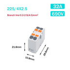 Wire Electrical Connectors PTFIX 2.5mm Wire Merging And Branching Device Push-in Terminal Block Connector Mount On Din Rail