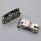 1-50PCS Micro USB 3.0 B Type DIP Female Socket DIP2 10pin USB Connector for Mobile Hard Disk Drives Data Interface