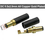 5PCS 5.5x2.1mm/5.5mm x 2.5mm DC099 Metal DC Power Male Plug Jack Connector with Spring DC-099 Yellow Head 5.5*2.1/5.5*2.5 DC099