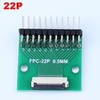 1pcs 4P-- 50P 0.5mm Pitch Connector SMT Adapter to 2.54mm 1.00 Inch Hole FPC FFC Cable Welded Board + Double Row Straight Pin