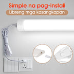 Led Tube Light With Switch Wire 110V 220V 10W 20W Lighting Strip Lamps 30/50cm For  Living Room Bedroom Closet Kitchen Lamp