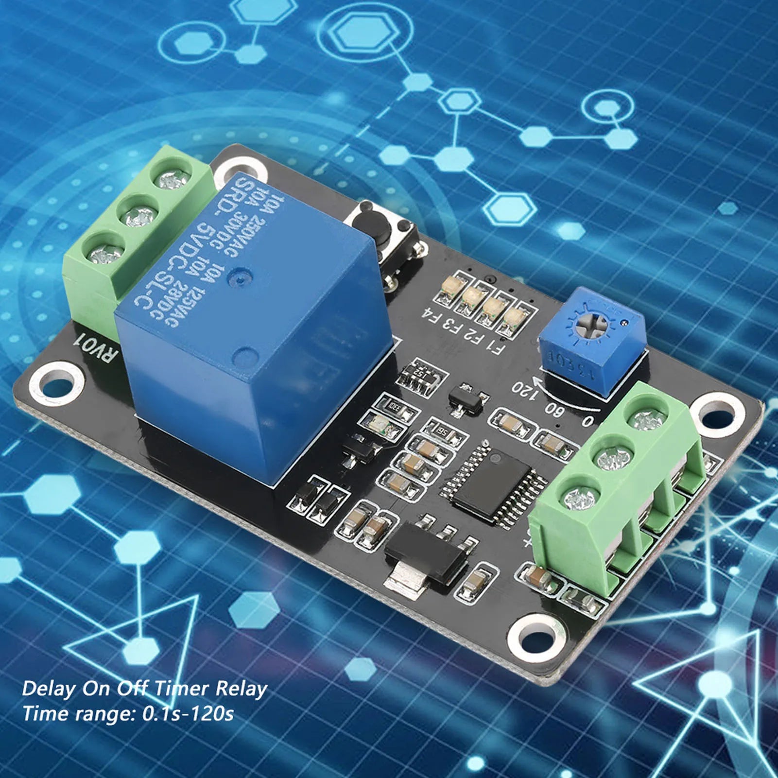 TRM01 Delay On Off Relay Delay Timer Relay Self Locking Delay On Off Time Switch Super 555 Timer DC 5V/12V/24V