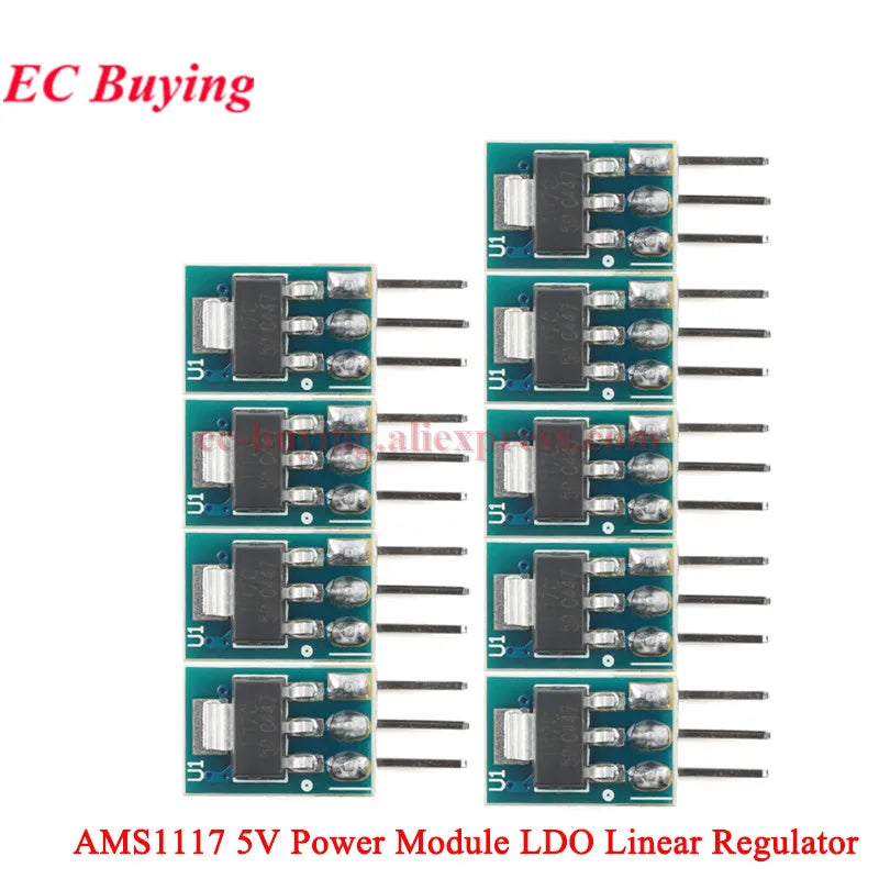 100Pcs/1pc AMS1117 3.3V 5V Power Supply Module AMS1117-3.3 AMS1117-5.0 LDO Linear Voltage Regulator Board 800mA PCB