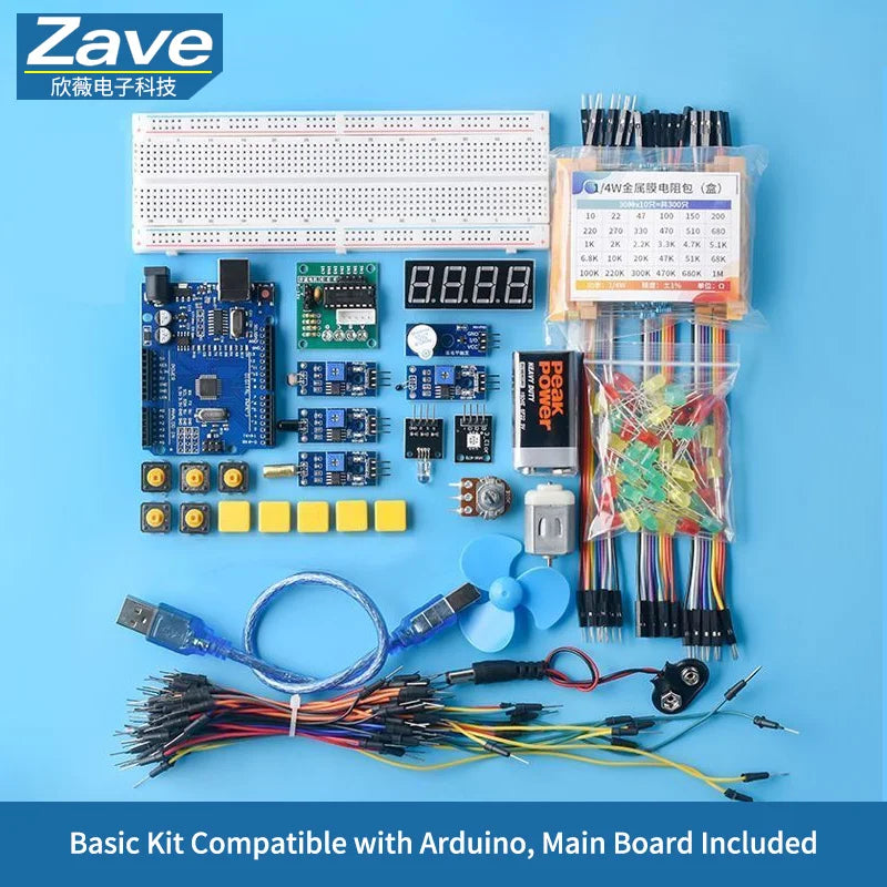 Arduino UNO R3 Starter Kit - Scratch Programming STEM Learning DIY Electronics Development Board Compatible with Arduino IDE for
