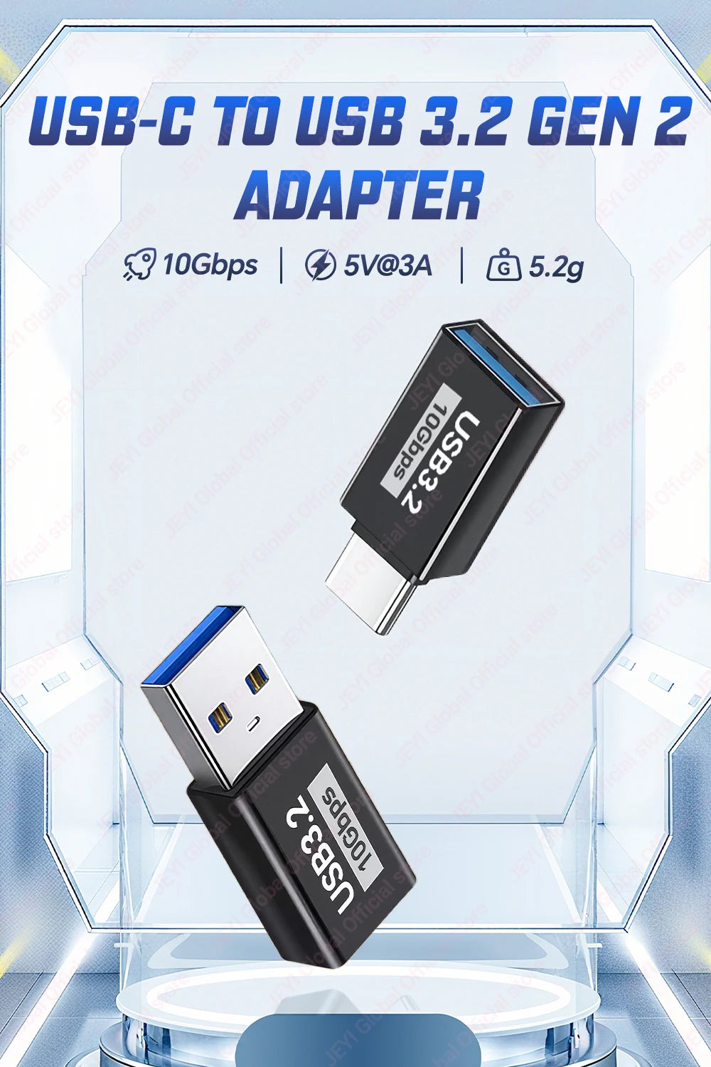 JEYI 5Pcs USB-A to Type-C Extension Adapter USB-C To USB 3.2 10Gbps OTG Coverter For Laptop PC Connector Converte S23 IWatch