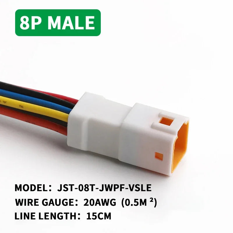 5/20/100sets Waterproof JST JWPF Connector 2p/3p/4p/6p/8p Plug Socket 20awg/0.5m ² Wire Harness 02t/02r/03t/03r With 15CM Wire