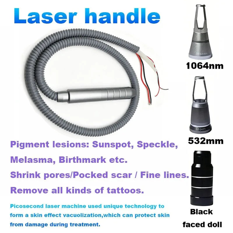 Laser handle 755nm/532nm/1064nm/1320nm Nd:YAG Picosecond Laser Pigment Pico Skin Rejuvenation Machine Handle