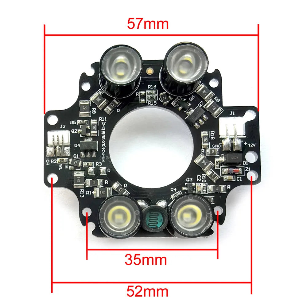 4IR LEDs Array Infrared 90 Degrees Bulbs 850nm IR Board Illuminator For CCTV Camera