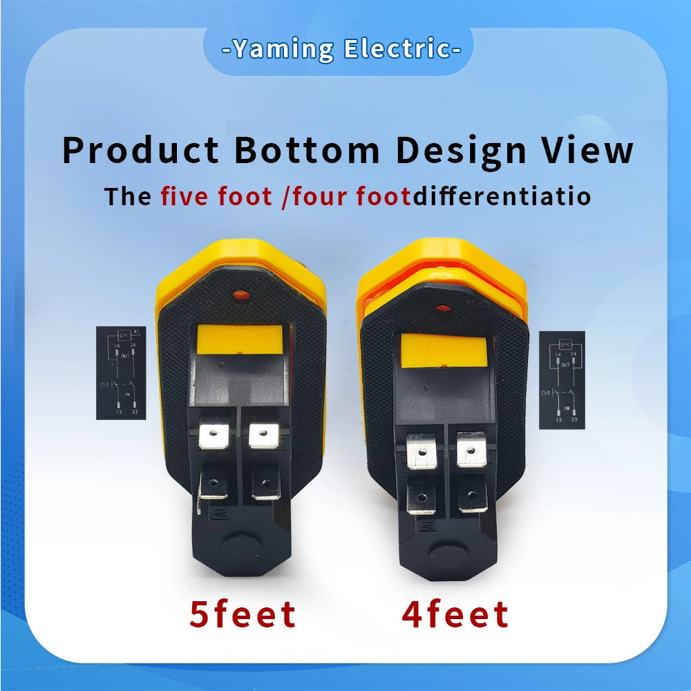 YCZ3-A Electromagnetic Switch 4/5 Pins 110/220V On Off Momentary Reset Push Button Red Green Can Replace KJD17