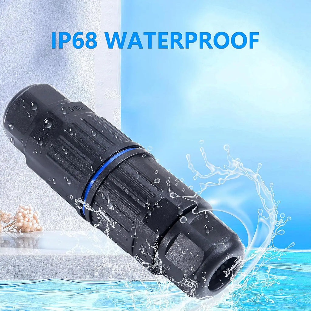 IP68 Waterproof Electrical Cable Connector, Outdoor 3 Way Junction Box, Waterproof Wire Connectors with Replaceable Lever Wire
