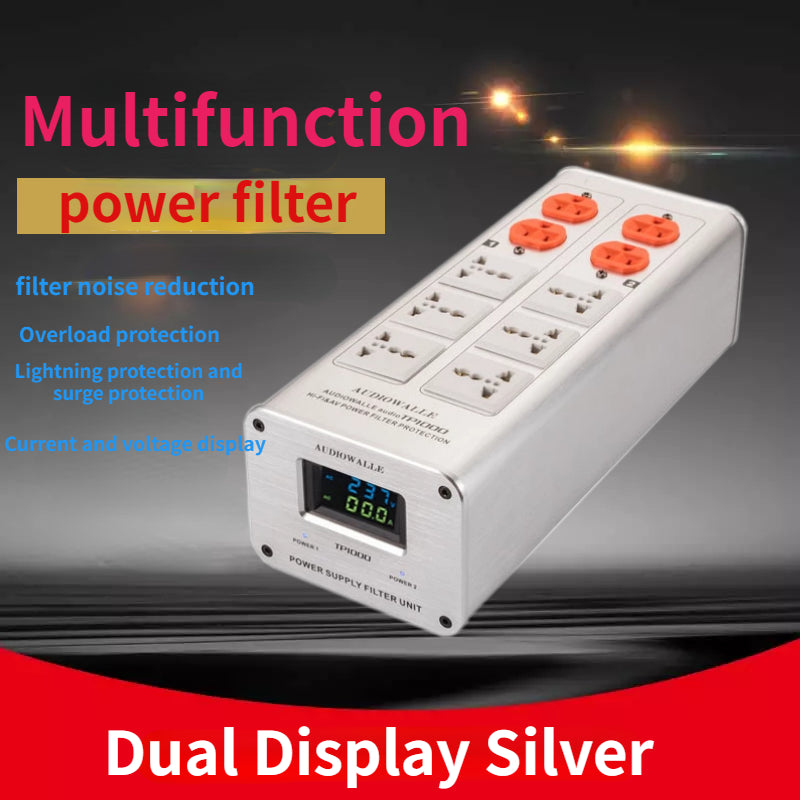 TP1000 Power Filter Socket Fever Audio Power Purifier Lightning Protection Surge Protection Filter Socket Power Bank