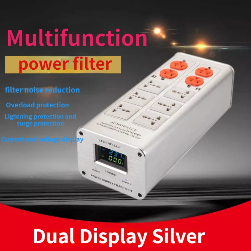 TP1000 Power Filter Socket Fever Audio Power Purifier Lightning Protection Surge Protection Filter Socket Power Bank