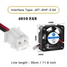 3010 4010 5010 3D Printer Cooling Fan, 12V 24V 5V 2Pin Low Noise, for Ender 3-Style J-Head Heatsink