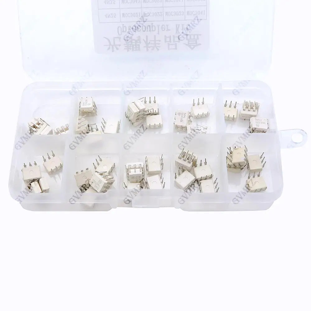 10Values Optocoupler kit 4N25 4N35 MOC3021 MOC3022 MOC3023 MOC3041 MOC3043 MOC3052 Each 5pcs MOC3052 MOC3061 MOC363