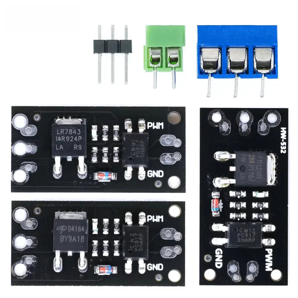 Isolated MOSFET Driver Module (FR120N/LR7843/AOD4184) - 3V/5V Logic Level, Relay Replacement Board for Arduino & MCU Control