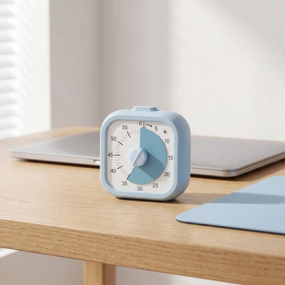 60 Minute Visual Timer Self Discipline Silent Operation Countdown Alarm Clock Square / Round Design Visualization