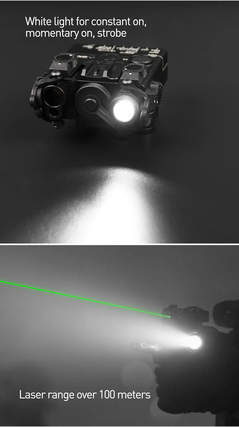 WADSN DBAL A2 Dbal-a2 Full Function Red Green Blue IR Laser Strobe Flashlight with Light Point Zero Adjustment for 20mm Rail
