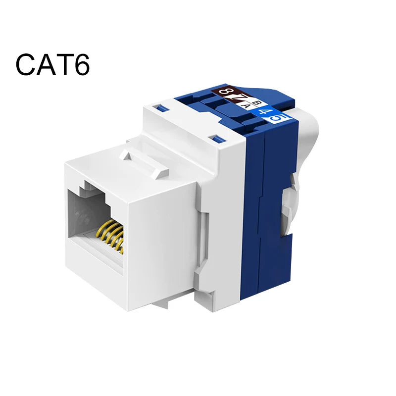 OMAY RJ45 Keystone Jack, CAT6 CAT5E CAT6A Tool Free Self-Locking Module Adapter No Punch-Down Tool Couplers
