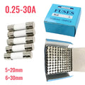 0.25A 0.5A 1A 2A 3A 4A 5A 6A 6.3A 8A 10A 15A 20A 25A 30A Ceramic Fuse 5x20 6x30 Mm
