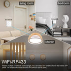 Works With Tuya WiFi Smart Switch Alexa No Neutral Wire Wireless RF433Mhz Remote Wall Touch Sensor Lightes Switch 1/2/3Gang