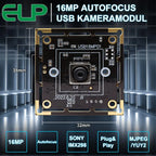ELP 16MP Autofocus USB Camera IMX298 Sensor UVC Webcam for Barcode QR Code Identification
