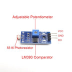 5516 Photoresistor Module LM393 Digital Output Light Switch for Arduino ESP32 Raspberry Pi Solar Rain Sensor DIY Kit Electronic