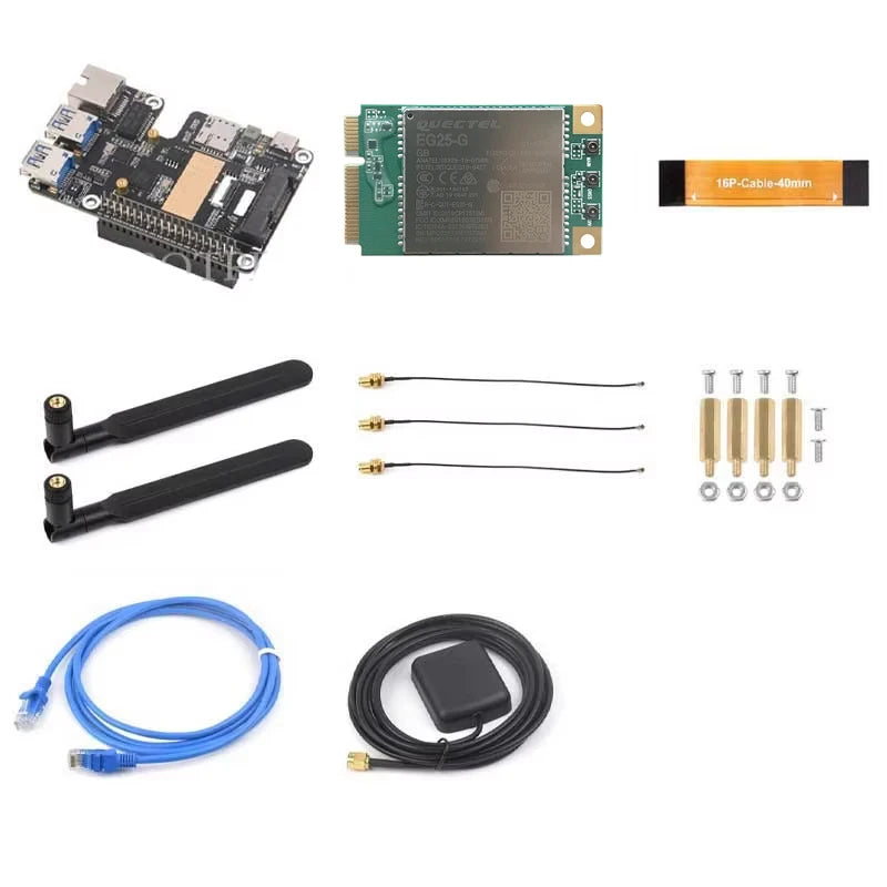 Raspberry Pi 5 PCIe to MiniPCIe 4G Gigabit Ethernet RJ45 USB HUB HAT With LTE Module SIM7600E SIM7600SA-H SIM7600G EC25-AUX EG25
