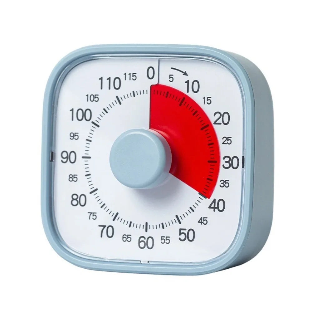 120 Minutes Visual Timer Silent Operation Visualization Countdown Alarm Clock Self-Discipline Portable Kitchen Timer Children