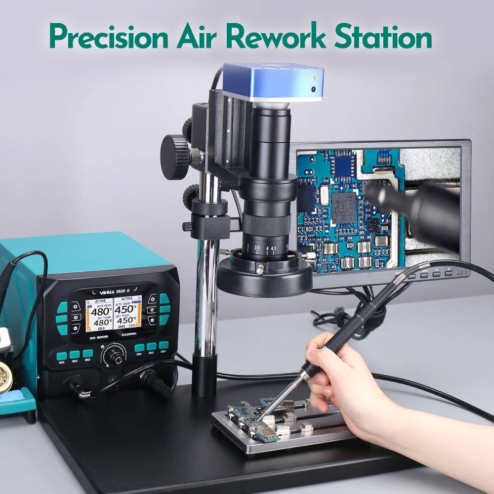 YIHUA 992D-II Precision Hot Air  Rework Station 210 245 Soldering Iron Station for Microscope Soldering Electronics Repair PCB