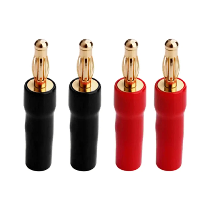 YYTCG 4pcs 4mm Banana plugs Y plug Pin plug Gold plated Speaker Connector Adapter No welding DIY Audio wire Connector