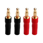 YYTCG 4pcs 4mm Banana plugs Y plug Pin plug Gold plated Speaker Connector Adapter No welding DIY Audio wire Connector
