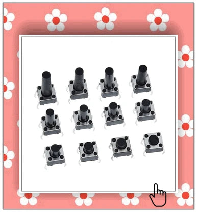 TZT 25PCS Tactile Push Button Switch Momentary 12*12*7.3MM Micro switch button + 25PCS Tact Cap(5 colors) for Arduino Switch