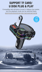 MP3 Music Player Car Bluetooth 5.3 FM Transmitter Wireless QC3.0& PD 20W Dual Fast Charging Car Adapter