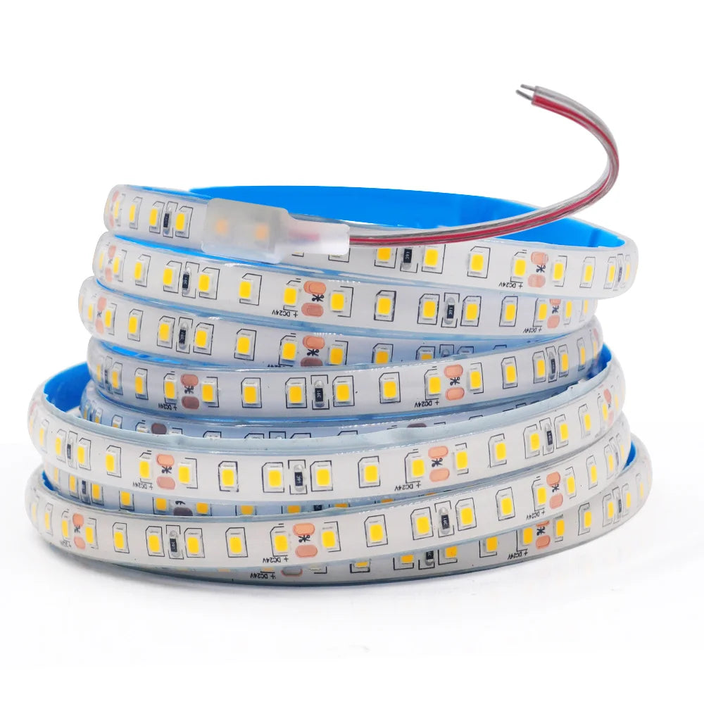 IP68 IP67 Waterproof LED Strip Light 2835 12V 24V DC Natural Warm White 120LED/m Super Bright Flexible Led Tape Lamp 0.5m 5m 10m