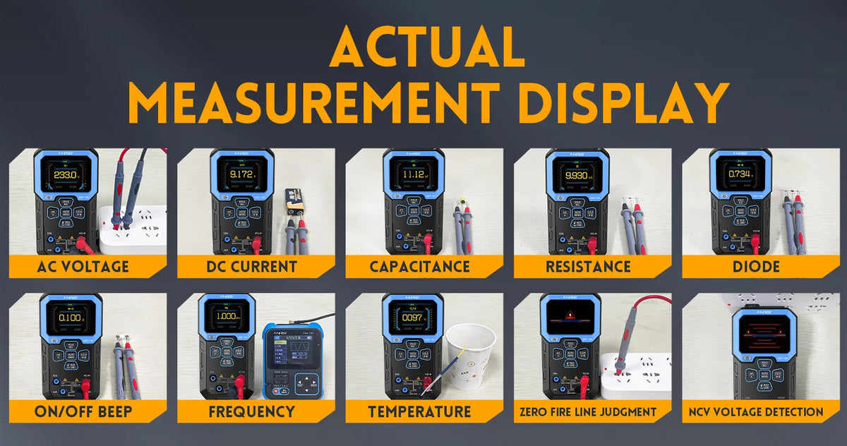 FNIRSI DMT-99 Digital Multimeter 9999 Counts Smart Professional Tester 1000V 10A True RMS Auto Range AC DC Ohm Hz Capacitance