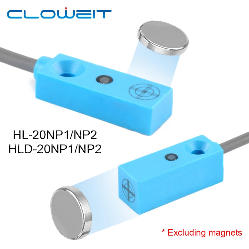 Cloweit 15mm 20mm Micro Hall Effect Sensor IP68 Proximity Magnetic Switch  NPN PNP 3-wire NO/NC DC 12V 24V  Remote Nonpolar