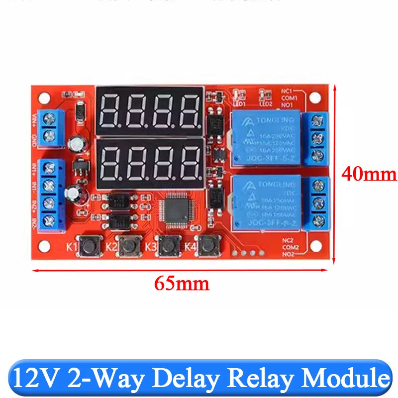 DC 5V 12V 24V 10A Adjustable Time Delay Relay Module LED Digital Timming Relay Timer Delay Trigger Switch Timer Control Switch