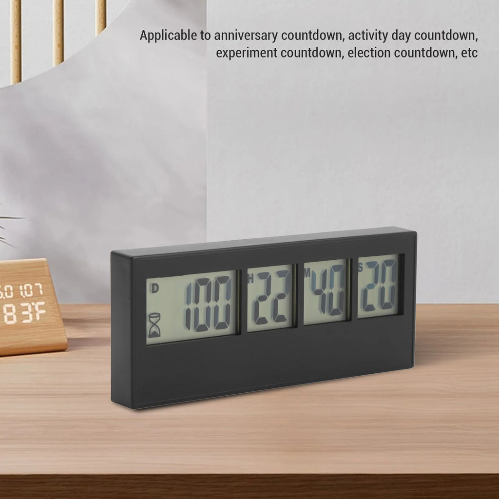 999 Days Digital Countdown Clock Large Screen Stylish Easy To Set Count Down Days Timer for Wedding Holiday Anniversary Test